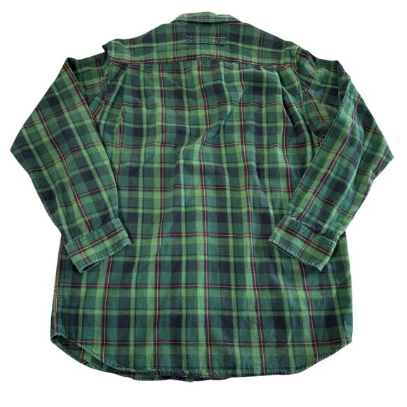 Duluth Trading Shirt Mens Large Green Free Swingin Flannel Trim Fit Large - Picture 2 of 12